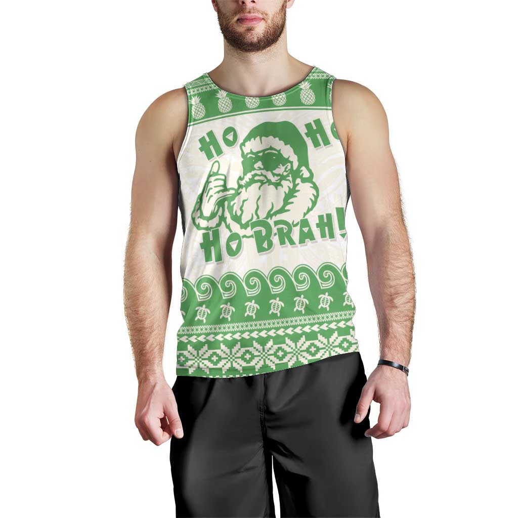 Green Mele Kalikimaka Hawaii Men Tank Top Funny Ho Ho Ho Santa Shaka LT14 - Polynesian Pride