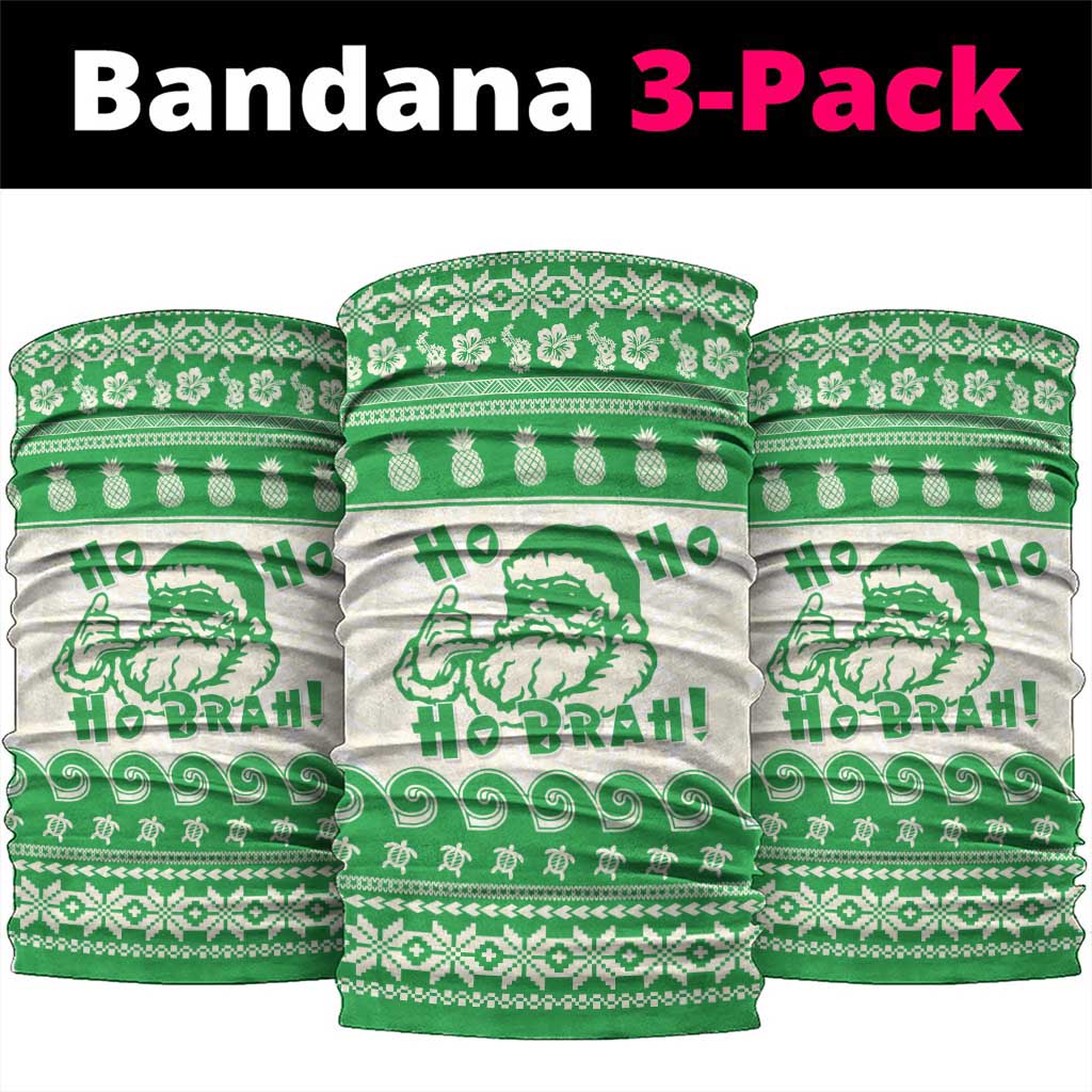 Green Mele Kalikimaka Hawaii Neck Gaiter Funny Ho Ho Ho Santa Shaka - Polynesian Pride