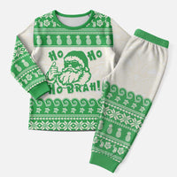 Green Mele Kalikimaka Hawaii Christmas Pajama Set Funny Ho Ho Ho Santa Shaka LT14 Men Green - Polynesian Pride