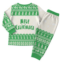 Green Mele Kalikimaka Hawaii Christmas Pajama Set Funny Ho Ho Ho Santa Shaka LT14 - Polynesian Pride