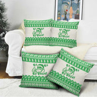 Green Mele Kalikimaka Hawaii Pillow Cover Funny Ho Ho Ho Santa Shaka - Polynesian Pride