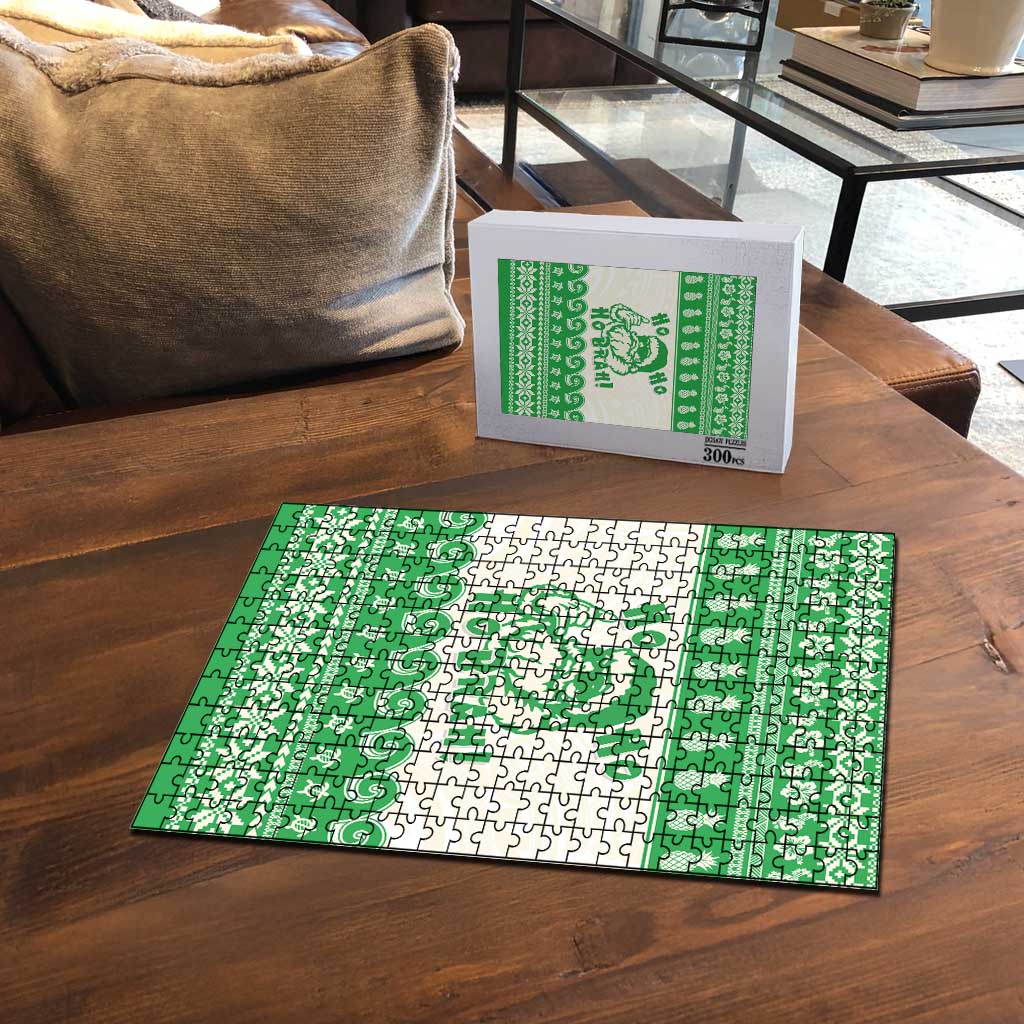 Green Mele Kalikimaka Hawaii Puzzle Funny Ho Ho Ho Santa Shaka LT14 - Polynesian Pride