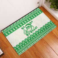 Green Mele Kalikimaka Hawaii Rubber Doormat Funny Ho Ho Ho Santa Shaka LT14 - Polynesian Pride
