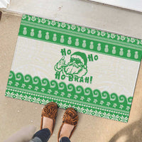 Green Mele Kalikimaka Hawaii Rubber Doormat Funny Ho Ho Ho Santa Shaka LT14 - Polynesian Pride
