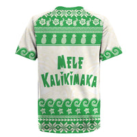 Green Mele Kalikimaka Hawaii Rugby Jersey Funny Ho Ho Ho Santa Shaka LT14 - Polynesian Pride