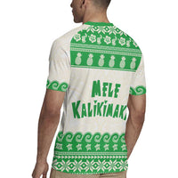 Green Mele Kalikimaka Hawaii Rugby Jersey Funny Ho Ho Ho Santa Shaka LT14 - Polynesian Pride