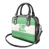 Green Mele Kalikimaka Hawaii Shoulder Handbag Funny Ho Ho Ho Santa Shaka LT14 - Polynesian Pride