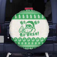 Green Mele Kalikimaka Hawaii Spare Tire Cover Funny Ho Ho Ho Santa Shaka - Polynesian Pride