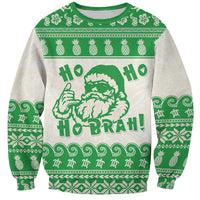 Green Mele Kalikimaka Hawaii Sweatshirt Funny Ho Ho Ho Santa Shaka LT14 Unisex Green - Polynesian Pride