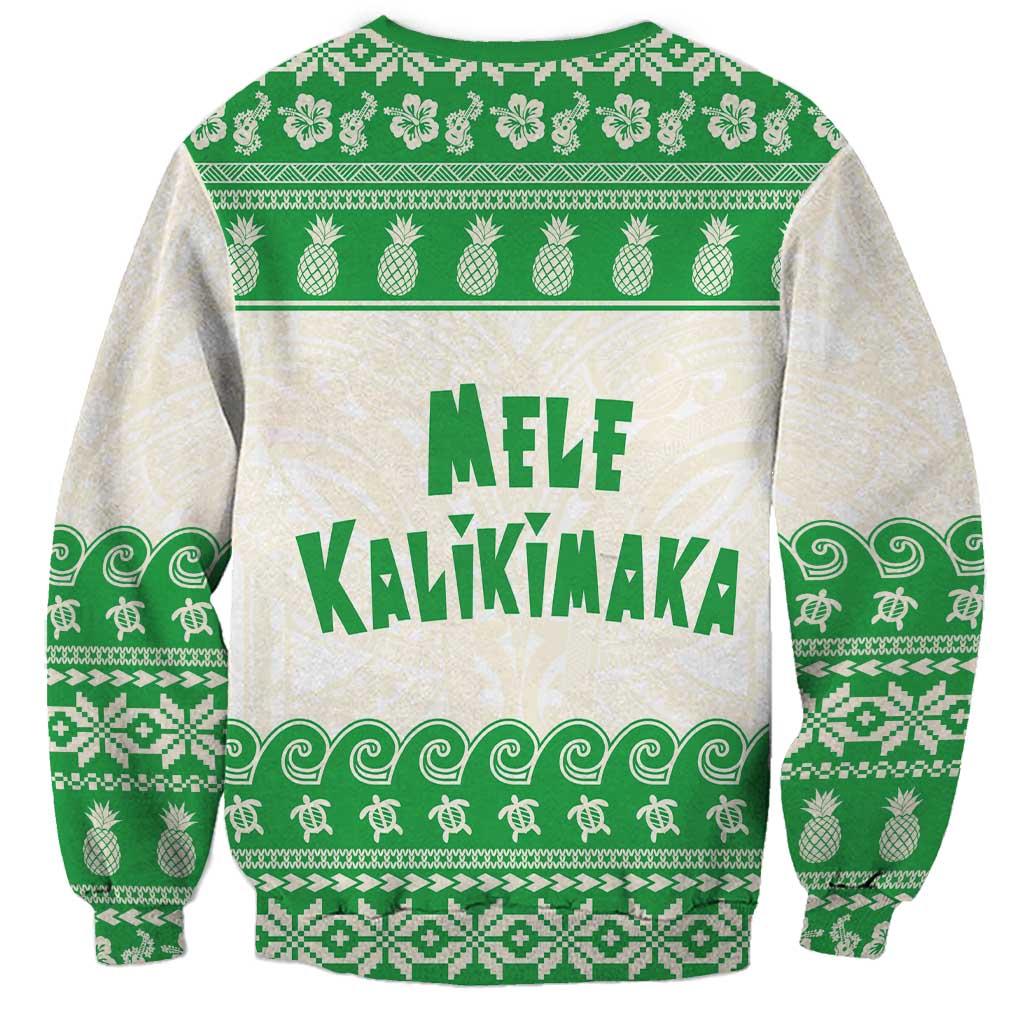 Green Mele Kalikimaka Hawaii Sweatshirt Funny Ho Ho Ho Santa Shaka LT14 - Polynesian Pride