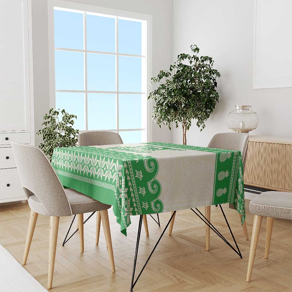 Green Mele Kalikimaka Hawaii Tablecloth Funny Ho Ho Ho Santa Shaka LT14 - Polynesian Pride