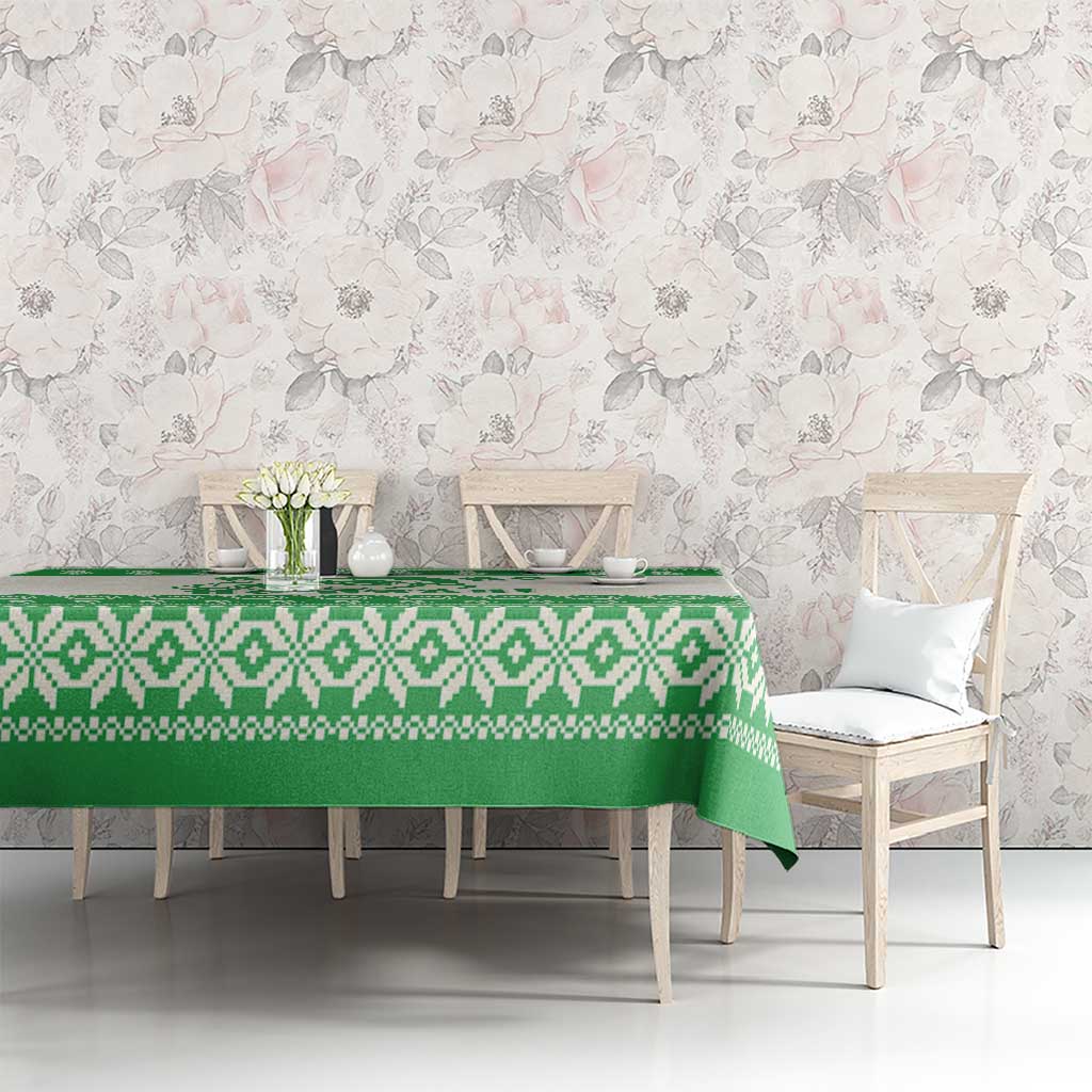 Green Mele Kalikimaka Hawaii Tablecloth Funny Ho Ho Ho Santa Shaka LT14 - Polynesian Pride