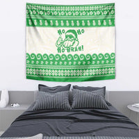 Green Mele Kalikimaka Hawaii Tapestry Funny Ho Ho Ho Santa Shaka - Polynesian Pride