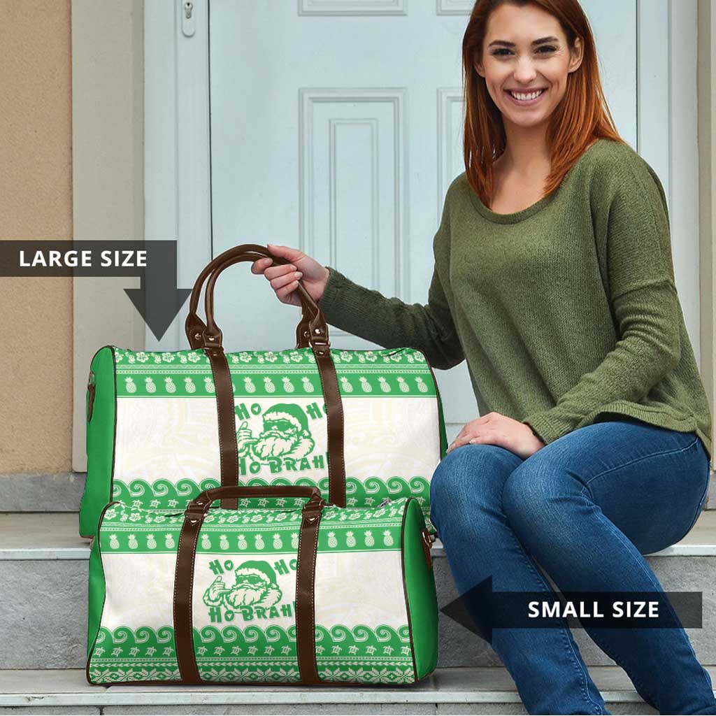 Green Mele Kalikimaka Hawaii Travel Bag Funny Ho Ho Ho Santa Shaka LT14 - Polynesian Pride