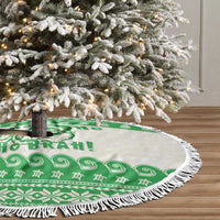 Green Mele Kalikimaka Hawaii Tree Skirt Funny Ho Ho Ho Santa Shaka LT14 - Polynesian Pride
