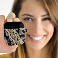 Black Palaka Hawaii Leis AirPods Case Hawaiian-plaid Elegant Tropical Vibes LT14 - Polynesian Pride