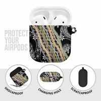 Black Palaka Hawaii Leis AirPods Case Hawaiian-plaid Elegant Tropical Vibes LT14 - Polynesian Pride