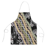 Black Palaka Hawaii Leis Apron Hawaiian-plaid Elegant Tropical Vibes - Polynesian Pride