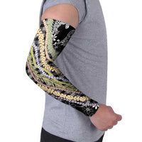 Black Palaka Hawaii Leis Arm Sleeves Hawaiian-plaid Elegant Tropical Vibes LT14 - Polynesian Pride