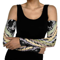 Black Palaka Hawaii Leis Arm Sleeves Hawaiian-plaid Elegant Tropical Vibes LT14 - Polynesian Pride