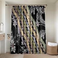 Black Palaka Hawaii Leis Bathroom Set Hawaiian-plaid Elegant Tropical Vibes - Polynesian Pride