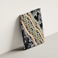 Black Palaka Hawaii Leis Canvas Wall Art Hawaiian-plaid Elegant Tropical Vibes - Polynesian Pride