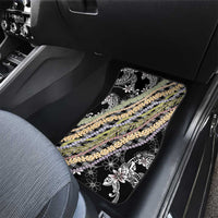 Black Palaka Hawaii Leis Car Mats Hawaiian-plaid Elegant Tropical Vibes - Polynesian Pride