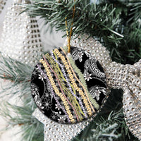 Black Palaka Hawaii Leis Ceramic Ornament Hawaiian-plaid Elegant Tropical Vibes LT14 - Polynesian Pride