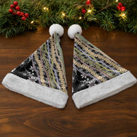 Black Palaka Hawaii Leis Christmas Santa Hat Hawaiian-plaid Elegant Tropical Vibes LT14 - Polynesian Pride