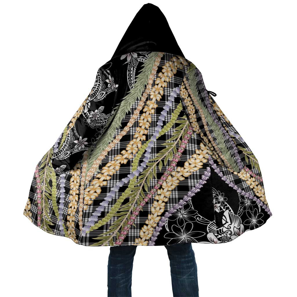 Black Palaka Hawaii Leis Cloak Hawaiian-plaid Elegant Tropical Vibes - Polynesian Pride