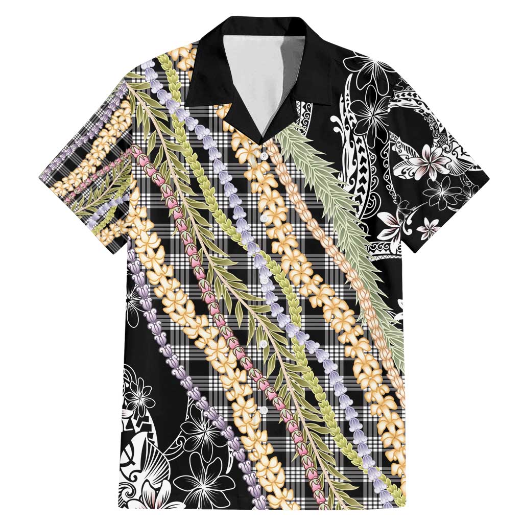 Black Palaka Hawaii Leis Family Matching Mermaid Dress and Hawaiian Shirt Hawaiian-plaid Elegant Tropical Vibes - Polynesian Pride