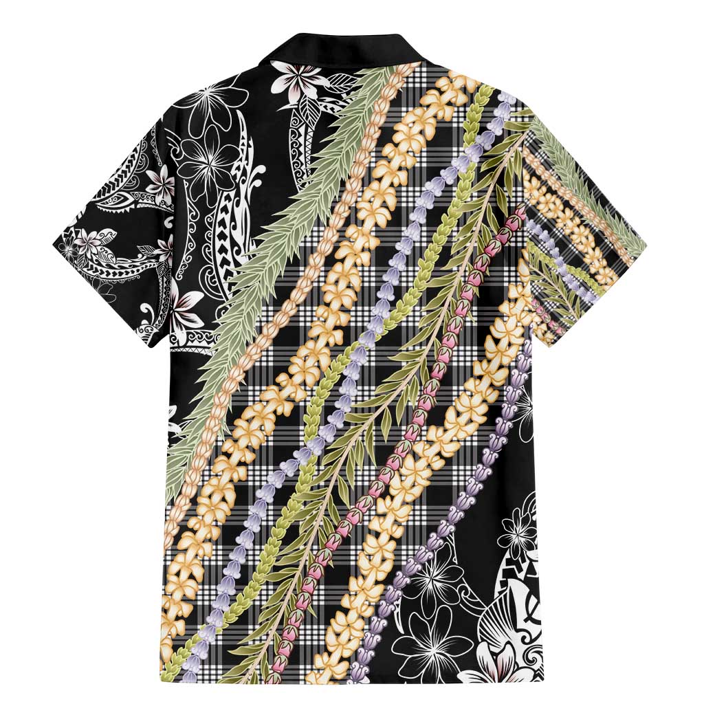 Black Palaka Hawaii Leis Family Matching Mermaid Dress and Hawaiian Shirt Hawaiian-plaid Elegant Tropical Vibes - Polynesian Pride