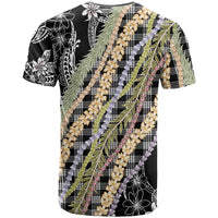 Black Palaka Hawaii Leis T Shirt Hawaiian-plaid Elegant Tropical Vibes - Polynesian Pride