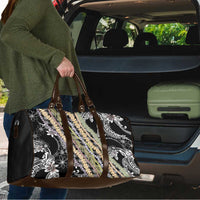Black Palaka Hawaii Leis Travel Bag Hawaiian-plaid Elegant Tropical Vibes LT14 - Polynesian Pride