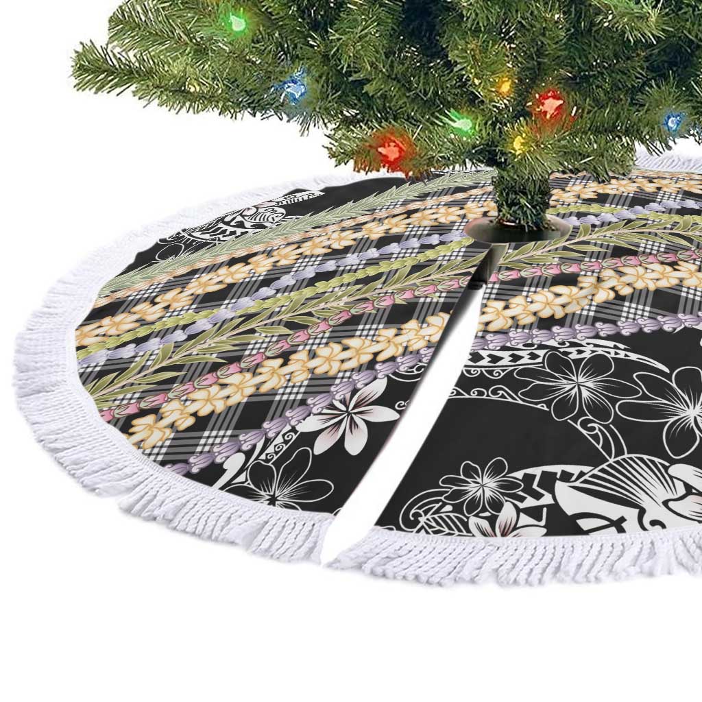 Black Palaka Hawaii Leis Tree Skirt Hawaiian-plaid Elegant Tropical Vibes LT14 - Polynesian Pride