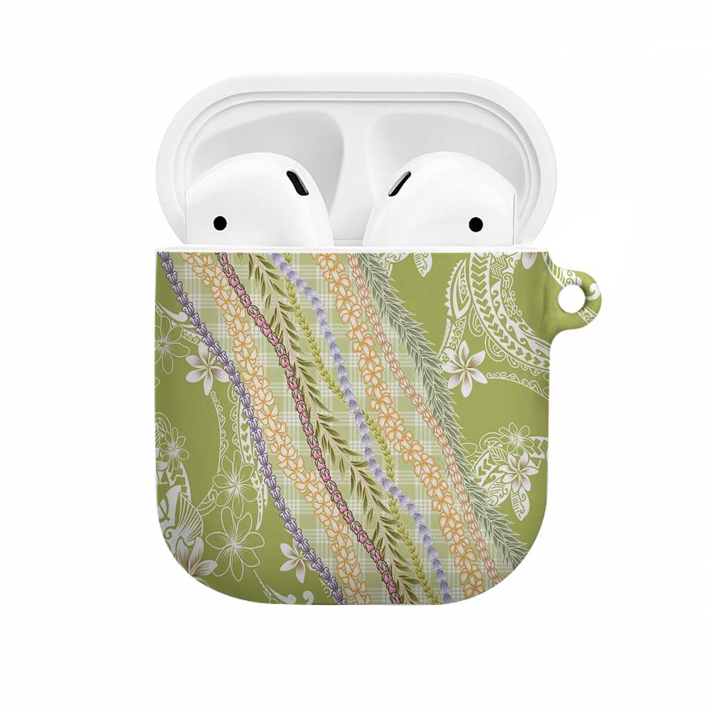 Green Palaka Hawaii Leis AirPods Case Hawaiian-plaid Elegant Tropical Vibes LT14 Green - Polynesian Pride