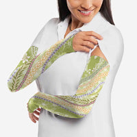 Green Palaka Hawaii Leis Arm Sleeves Hawaiian-plaid Elegant Tropical Vibes LT14 - Polynesian Pride