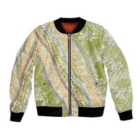 Green Palaka Hawaii Leis Bomber Jacket Hawaiian-plaid Elegant Tropical Vibes LT14 Unisex Green - Polynesian Pride