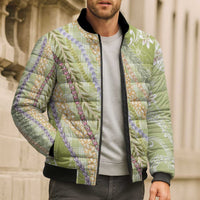 Green Palaka Hawaii Leis Bomber Puffer Jacket Hawaiian-plaid Elegant Tropical Vibes LT14 - Polynesian Pride