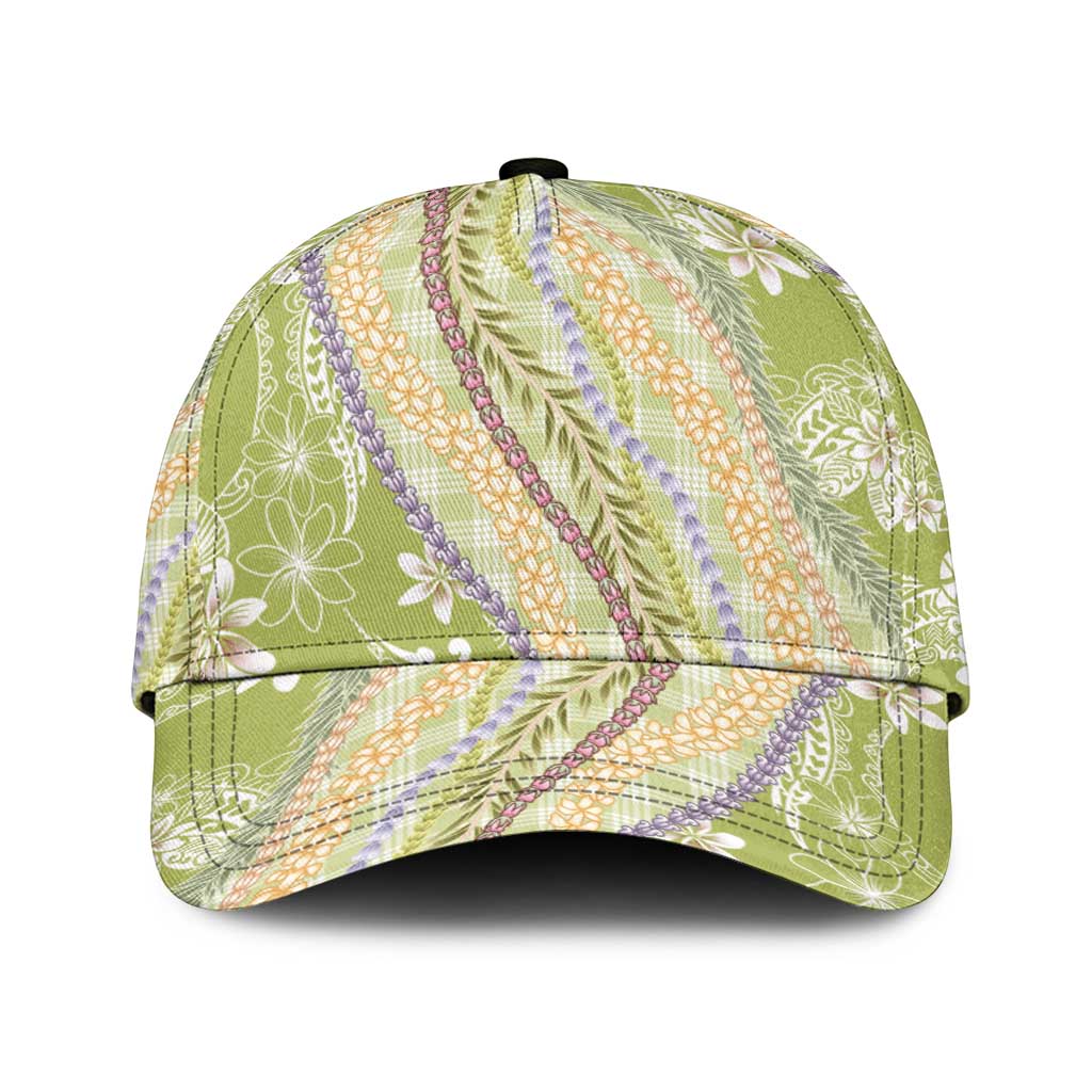 Green Palaka Hawaii Leis Classic Cap Hawaiian-plaid Elegant Tropical Vibes LT14 Universal Fit Green - Polynesian Pride
