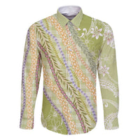 Green Palaka Hawaii Leis Family Matching Tank Maxi Dress and Hawaiian Shirt Hawaiian-plaid Elegant Tropical Vibes - Polynesian Pride