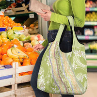 Green Palaka Hawaii Leis Grocery Bag Hawaiian-plaid Elegant Tropical Vibes LT14 - Polynesian Pride