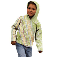 Green Palaka Hawaii Leis Kid Hoodie Hawaiian-plaid Elegant Tropical Vibes - Polynesian Pride