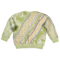 Green Palaka Hawaii Leis Kid Ugly Christmas Sweater Hawaiian-plaid Elegant Tropical Vibes LT14 - Polynesian Pride