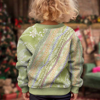 Green Palaka Hawaii Leis Kid Ugly Christmas Sweater Hawaiian-plaid Elegant Tropical Vibes LT14 - Polynesian Pride