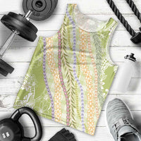 Green Palaka Hawaii Leis Men Tank Top Hawaiian-plaid Elegant Tropical Vibes LT14 - Polynesian Pride