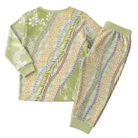 Green Palaka Hawaii Leis Christmas Pajama Set Hawaiian-plaid Elegant Tropical Vibes LT14 - Polynesian Pride