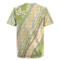 Green Palaka Hawaii Leis Rugby Jersey Hawaiian-plaid Elegant Tropical Vibes LT14 - Polynesian Pride