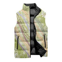 Green Palaka Hawaii Leis Sleeveless Puffer Jacket Hawaiian-plaid Elegant Tropical Vibes LT14 - Polynesian Pride