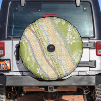 Green Palaka Hawaii Leis Spare Tire Cover Hawaiian-plaid Elegant Tropical Vibes - Polynesian Pride